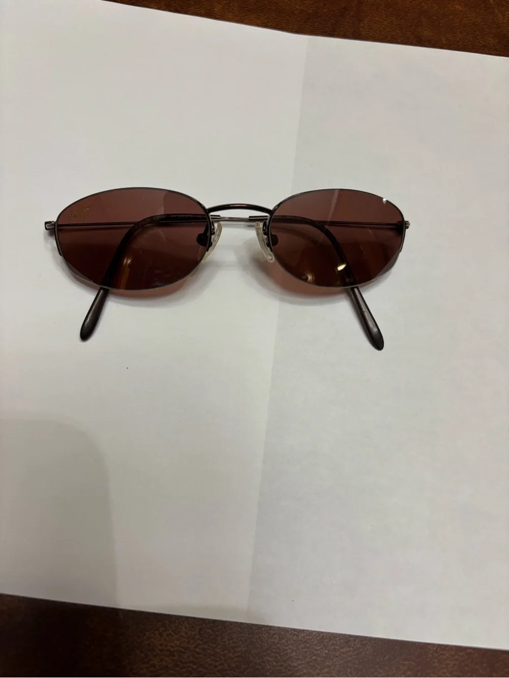 Maui Jim Rimless titanium metal frame sunglasses with Oval Brown Lens - Picture 3 of 7